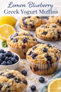 Read more about the article Lemon Blueberry Greek Yogurt Muffins